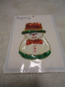 Elegance Sequin & Bead Snowman Applique 5” X 3 ¼” - Picture 1 of 2