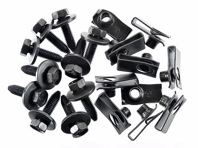 Pernos de carrocería Ford y clips de tuerca en U - M8-1,25 x 30 mm de largo - 13 mm hexagonal - 20 piezas (10ea)- #155 Foto 1 de 4