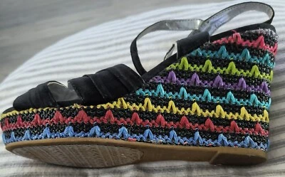 Сандалии на танкетке Rainbow 4,5 дюйма размер каблука 10 М от Rampage - Изображение 1 из 4