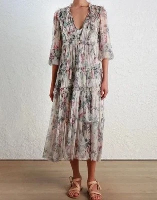 Vestido O.P.T Anthropologie Mujer Mediano Floral Midi Femenino Fluido Romántico Foto 1 de 4