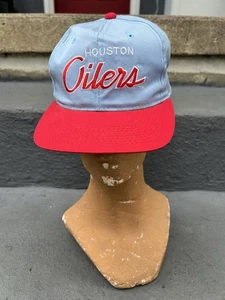 Vintage Houston Oilers Hat 90's Sports Specialties Script Twill Snapback Cap - Picture 1 of 8