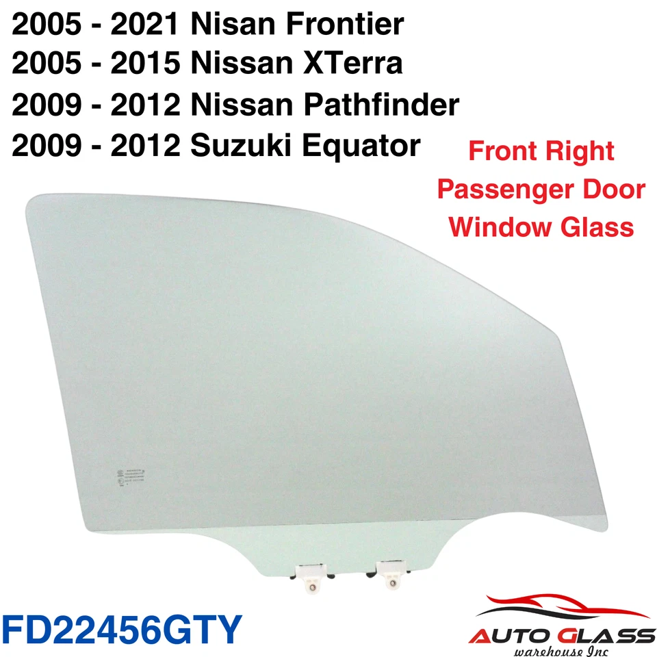 Fits Nissan Frontier Pathfinder XTerra Suzuki Equator Front Passenger Door Glass Foto 1 de 4
