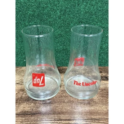 7UP The UnCola Upside Down Drinking Glasses Set of 2 - Vintage 1970’s - Image 1 of 4