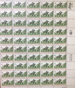 Full Sheet of 8 Cent 1973 Colonial Communications Postrider SC# 1478 - Picture 1 of 1