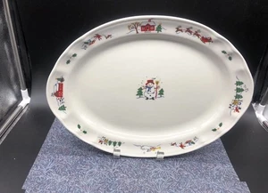 Pfaltzgraff SCHNEEDORF 14" ovale SERVIERPLATTE SCHNEEMANN, BAUERNHOF, SANTA - Bild 1 von 7