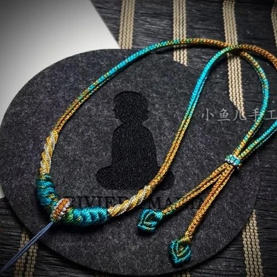 Tejido a Mano Premium Ajustable Segmento Teñido 8 Hilos Cuerda Colgante Collar Foto 1 de 4