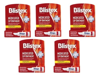 Paquete de 5 pomados medicados BLISTEX (EN CAJA) .21 OZ Foto 1 de 2