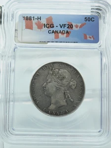 1881-H GRADED CANADA 50 CENT ~ ICG VF20 (BT1132) - Picture 1 of 4