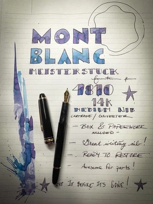 CANETA TINTEIRO VINTAGE OURO 14K NOVA NA CAIXA MONT BLANC 4810 ALEMANHA - Imagem 1 de 4