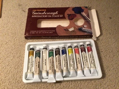 Juego de 10 tubos nuevos Grumbacher Gainsborough Intro Oil Color #350 vintage nuevo en caja/nuevo en caja Foto 1 de 4
