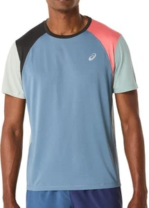 Asics Shikisai Mens Running Top Blue Short Sleeve Lightweight Breathable T-Shirt - Picture 1 of 4