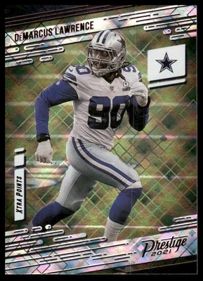 2021 Panini Prestige #12 DeMarcus Lawrence Xtra Points Diamond Dallas Cowboys - Image 1 of 2