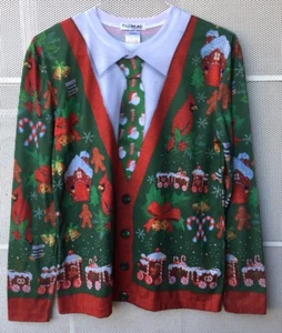 Ugly Christmas T-Shirt Looks like sweater size Small long sleeve polyester - Picture 1 of 5