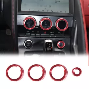Anillo de borde de perno de volumen de aire acondicionado interior de aleación roja para Jaguar F-TYPE 2013-2022 - Imagen 1 de 7