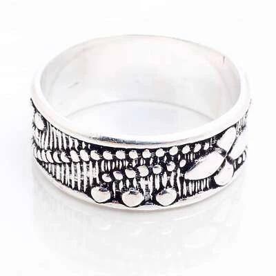 925 Placcato Argento Handmade Design Gioielli Regalo per Lei Ring Misura 7.5 - Immagine 1 di 3