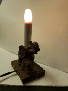 De colección Adornado Elefante Luz Forma Vela Acabado Tono Bronce - Imagen 1 de 12