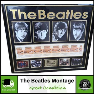 Large Framed The Beatles Montage Inc Krunch Coasted Ice Cream Bar Wrappers - Foto 1 di 4