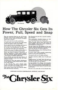 1924 De colección anuncio impreso coche Chrysler Imperial seis coche arte Velox papel fotográfico - Imagen 1 de 2