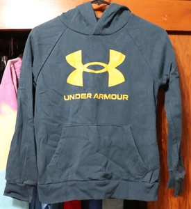 Under Armour UA Rival Polar Logo Grande Sudadera con Capucha Azul Niños Mediana YM Suelta ColdGear - Imagen 1 de 6