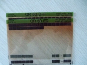 2 GENUINE HONDA QR50ED 1982 QR50D-F 1986 PARTS CATALOGUE MICROFICHE - Picture 1 of 1