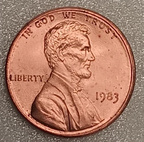 1983 P Brilliant Uncirculated (BU) Lincoln Memorial Cent (Penny) Cover