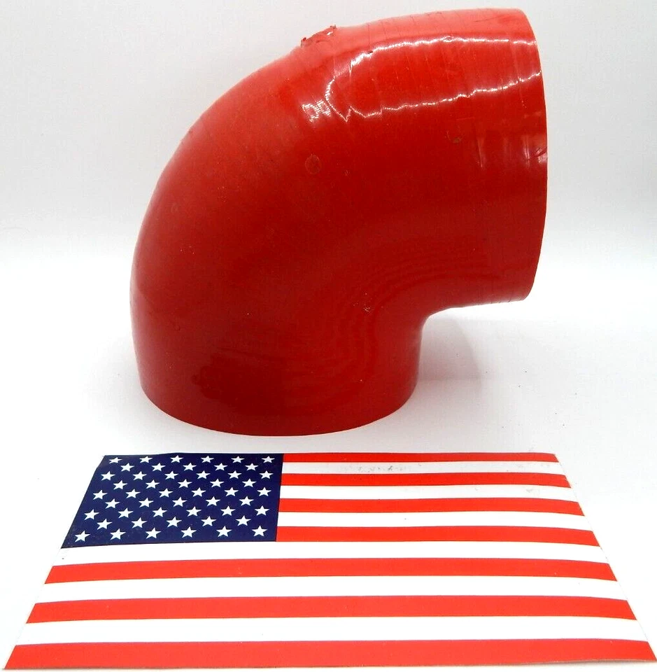 4英寸至3.5英寸硅胶减速机耦合器90度带Vac端口冷进气CAI — 第 1/4 张图片