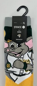 Youth L Stance Crew Socks MLB Oakland Athletics Mascot Yellow Shoe Size 3-5.5 - Picture 1 of 5