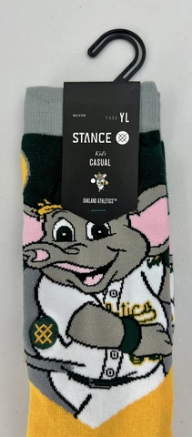 Stance MLB Oakland Athletics Mascot Crew Socks Youth Large 3 - 5.5 Kids Casual Cover
