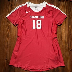 Nike Shirt Women Medium Maroon Stanford Cardinal Volleyball Jersey Dri-Fit #18 - Picture 1 of 8