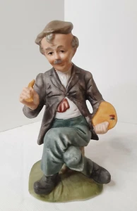 Estatuilla de bisque vintage - Pintura de artista antiguo - Hecha en Corea - Pintor - Imagen 1 de 5