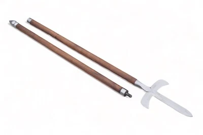 70" Japanese Spear Jumonji Yari Metal Blade Handmade Wooden Handle Battle Ready - Image 1 of 4