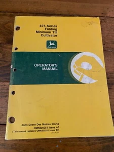 Manual de operador del cultivador John Deere serie 875 plegable mínimo labranza - Imagen 1 de 2