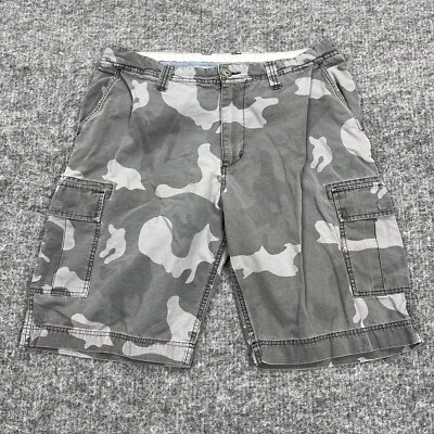 Foot Locker Shorts Mens 36 Gray Camouflage Cargo Ripstop Military Beach Camp - Image 1 of 4