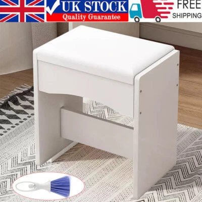 Mondeer White Dressing Table Stool Makeup Chair Soft Padded Cushion Piano Seat - Image 1 of 4