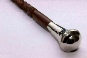 Vintage Style Solid Brass Head Designer Wooden Walking Stick Handmade Cane - Picture 1 of 3