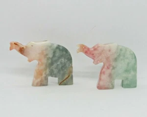 Cast Glass Elephants - Appear To Be Jade or Onyx - Picture 1 of 4