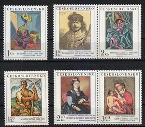 Czechoslovakia 1973 MNH Mi 2172-2177 Zf Sc 1908-1913 Famous Paintings ** - Picture 1 of 2