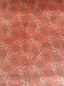 Terracotta Taupe White Sprig Floral Cotton Quilt Fabric~Emma Mila~4 7/8 Yds x44" - Picture 1 of 3