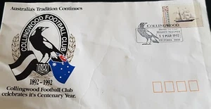 Collingwood Football Club Centenary Envelope With Special Postmark - Picture 1 of 4