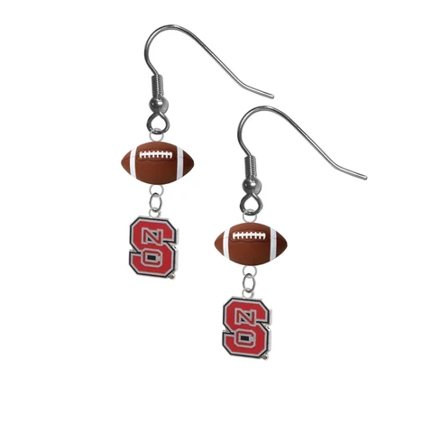 North Carolina NC State Wolfpack Earrings Dangle Hook PICK YOUR SPORT - New Cover