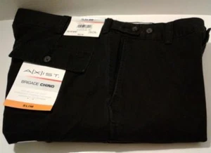 New Men's Axist Slim Fit Brigade Chino Pants Size 34W x 30L Black Caviar Casual - Picture 1 of 3