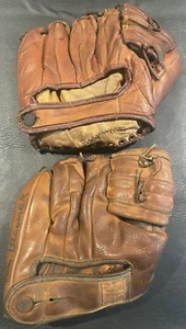 (2) VINTAGE BASEBALL GLOVES HUTCH THE MAGNET-MACGREGOR EDDIE JOUST G 127 MITT - Picture 1 of 6
