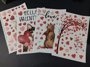 116 PCS Valentine's Day Window Clings Stickers Valentines Cats Kittens Hearts - Picture 1 of 5