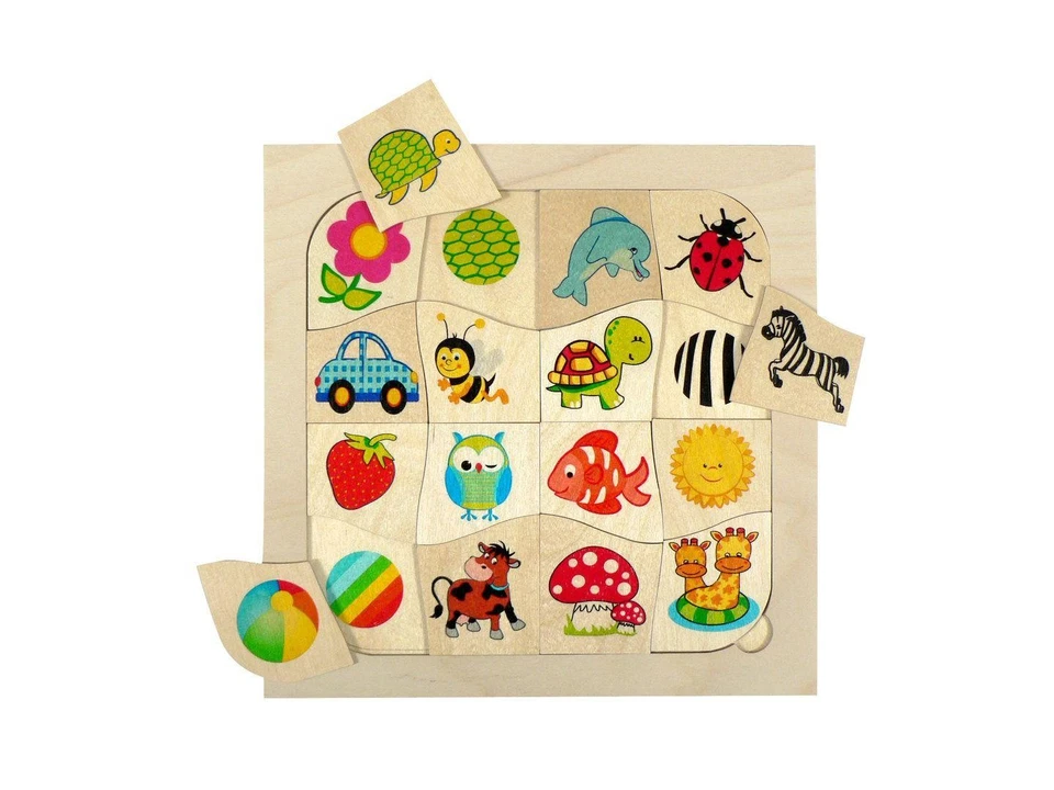 Juguete de Madera Coincidencias Animales & Patrón Bxlxh 240x5x240mm Nuevo Puzzle - Imagen 1 de 1