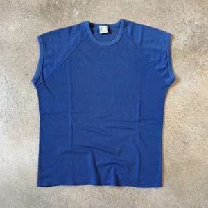 True Vintage 80s Islander Mesh Knit Sleeveless Tee Shirt Medium Athletic Rave - Picture 1 of 9