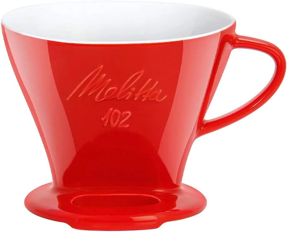 Melitta 218974 Filter Porzellan-Kaffeefilter Größe 102 Rot 1X2