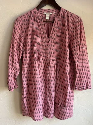Top túnica Sundance Distant Treasures Shibori abotonada S relajado informal boho Foto 1 de 4