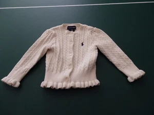 Polo Ralph Lauren Toddler Girls 24m Cable Knit Sweater Cardigan 100% Cotton EUC - Picture 1 of 8