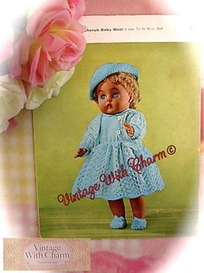 Vintage Knitting Pattern Dolls Smart Outdoor Set, For 16 Inch Dolls - Picture 1 of 1
