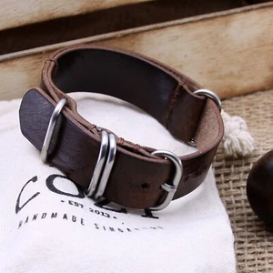 Handmade NAT2 Military 103 Leather RAF Watch Strap, 5-Ring (20mm 22mm 24mm 26mm) - Picture 1 of 8